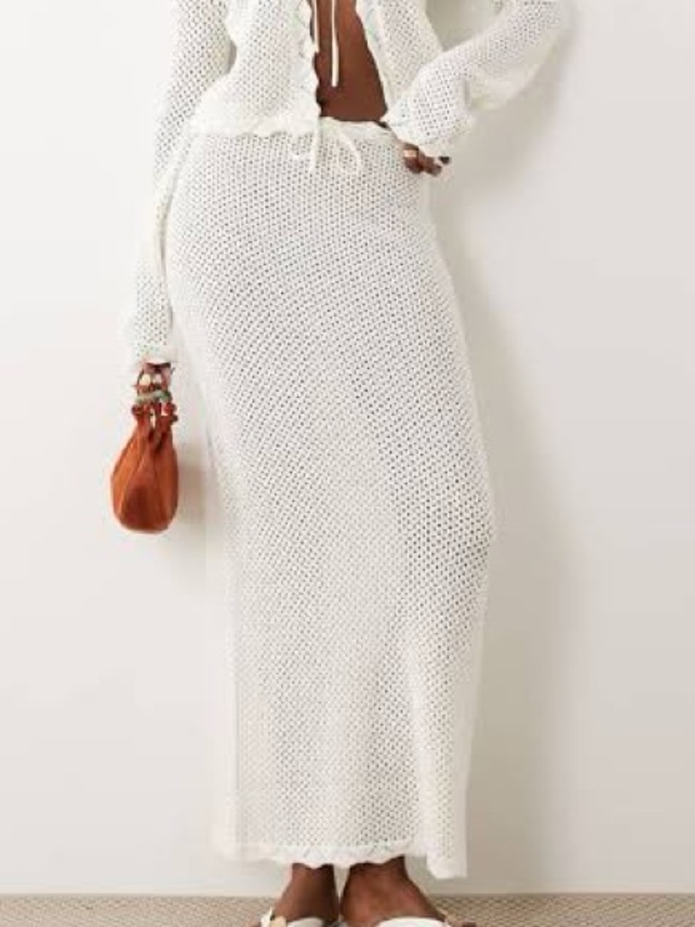 Dress Forum Open-Knit Crochet Maxi Skirt